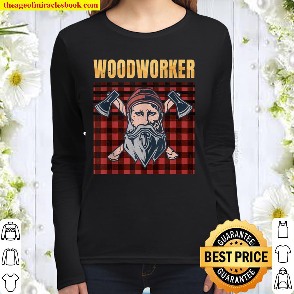 Woodworker Lumber Lumberjack Retro Vintage Women Long Sleeved