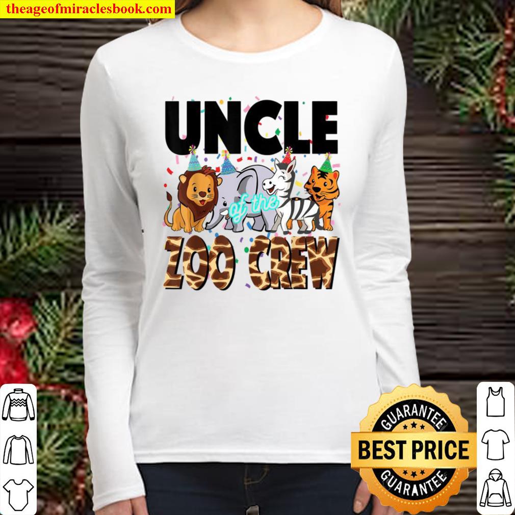 Zoo jungle birthday shirt family costume party theme UNCLE Women Long Sleeved