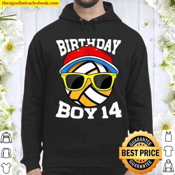 14th Birthday Boys 14 Years Old Volleyball Hoodie