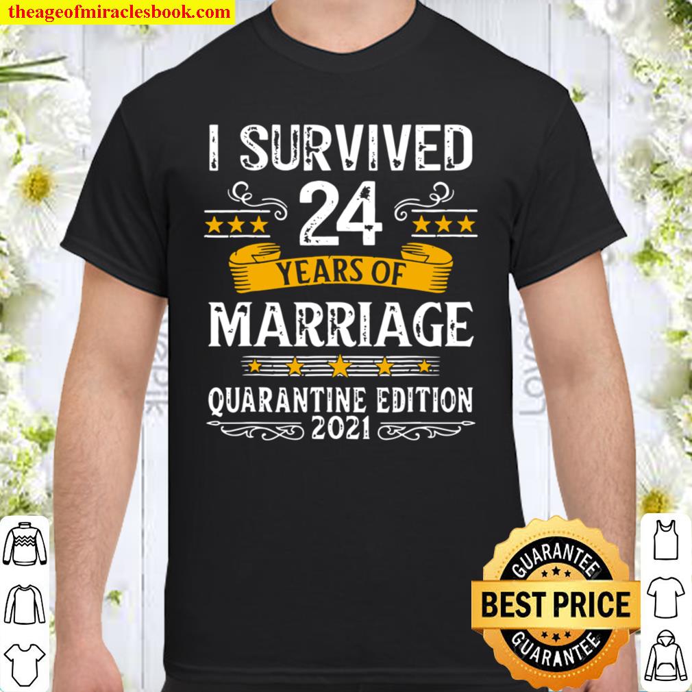 24Th Wedding Anniversary Quarantine Gift 24 Years Couples Shirt
