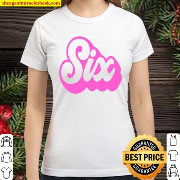 6th Birthday Retro Vintage Hot Pink Girl Six Raglan Baseball Tee Classic Women T-Shirt