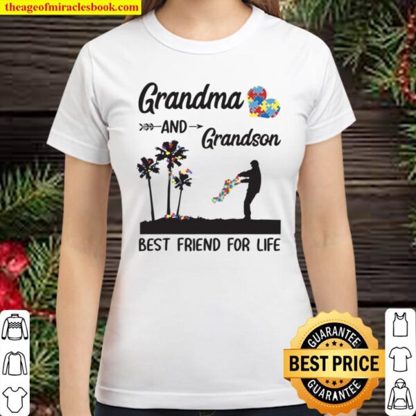 Autism Awareness Grandma And Grandson Best Friend For Life Classic Women T-Shirt