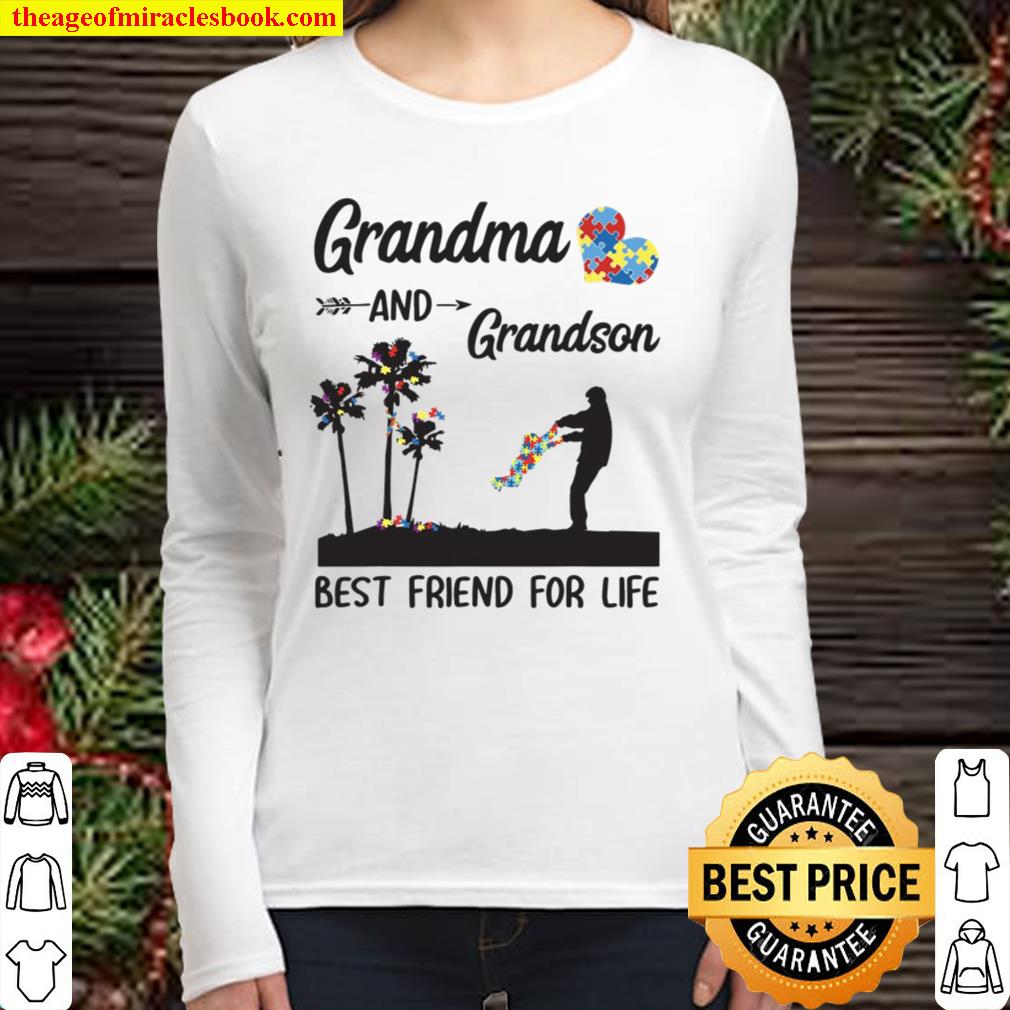 Autism Awareness Grandma And Grandson Best Friend For Life Women Long Sleeved