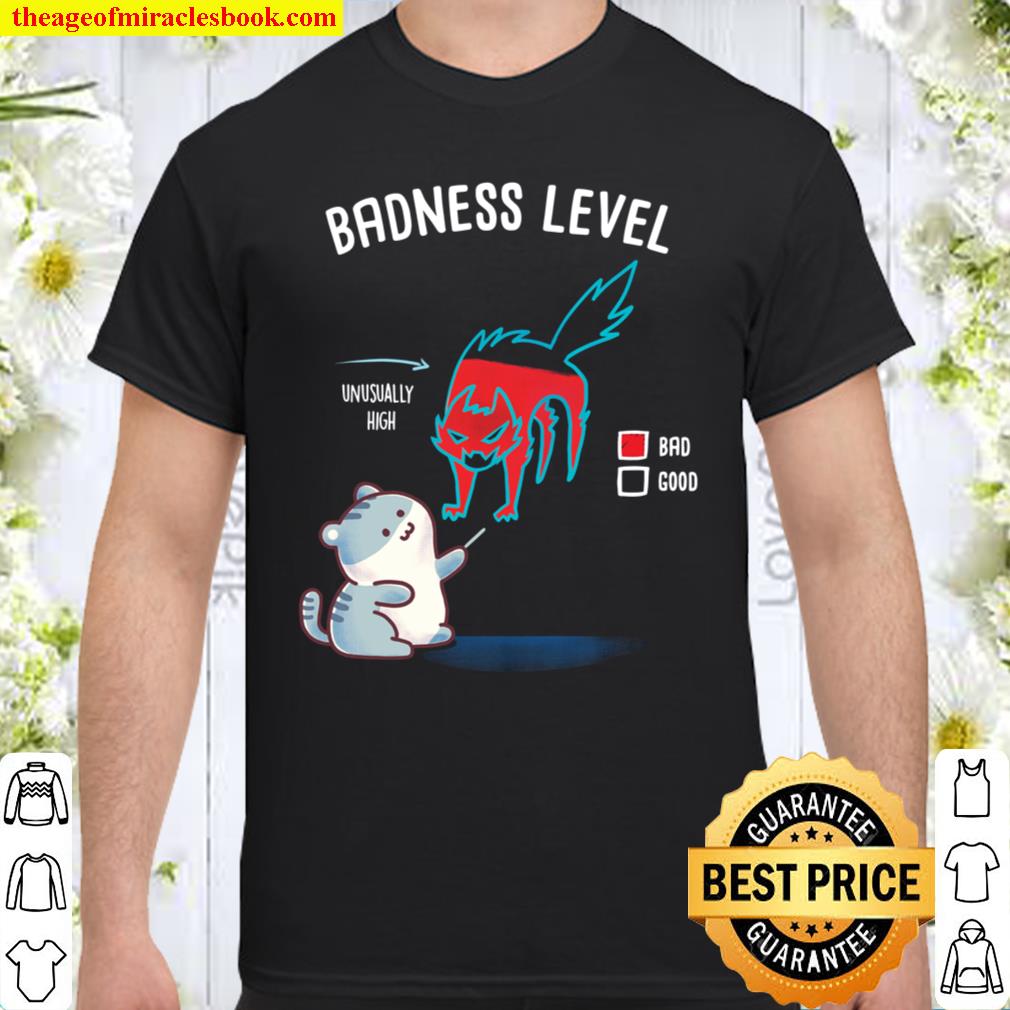 Badness Level Cat Diagramm Chart Lustig B”se Mietz Katze Langarmshirt new Shirt, Hoodie, Long Sleeved, SweatShirt