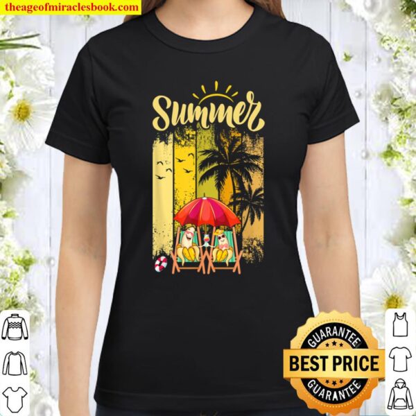 Banana couple in beach funny summer vacation tee Classic Women T-Shirt