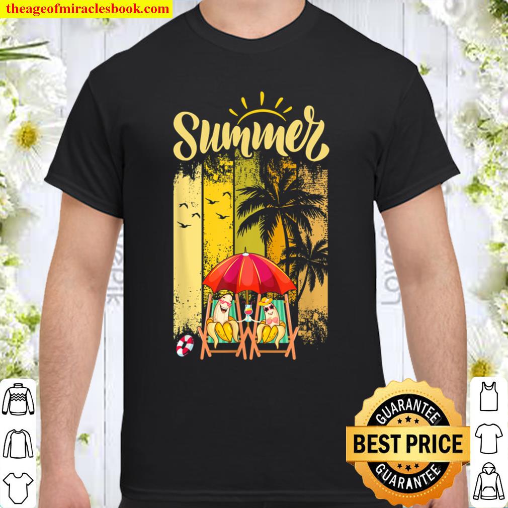 Banana couple in beach funny summer vacation tee hot Shirt, Hoodie, Long Sleeved, SweatShirt