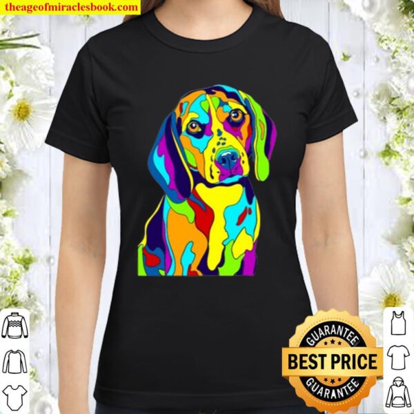 Beagle Colorful Cool Beagle Mens Classic Women T-Shirt