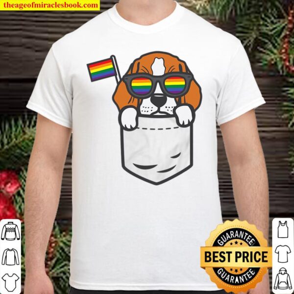 Beagle Pocket Dog Lgbtq Rainbow Flag Gay Pride Ally Shirt