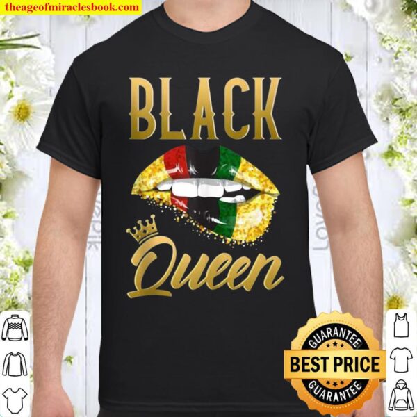 Black Queen Lips Pan African Biting Lipth Shirt