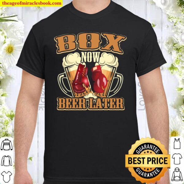 Box Now Beer Later lustiges Boxer Langarmshirt Shirt