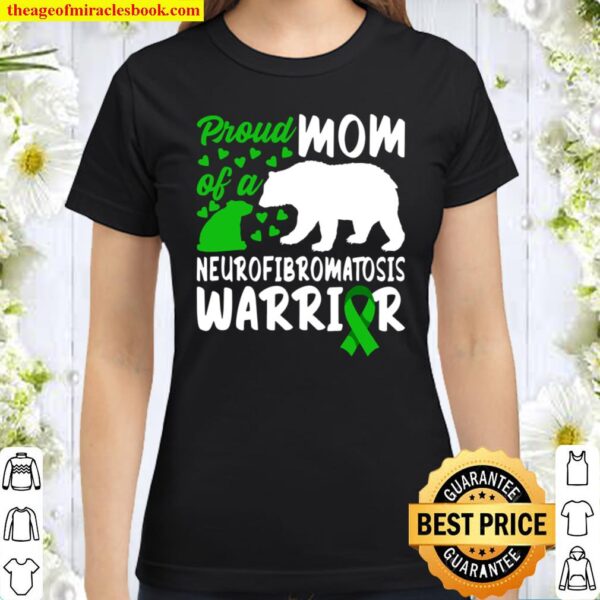 Brave I Mom I Neurofibromatosis I Ribbon _ Bear Classic Women T-Shirt