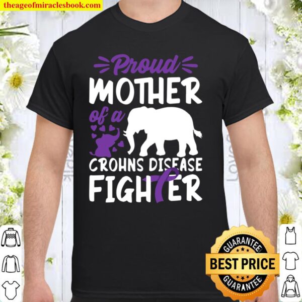 Brave I Mother I Crohn’s Ibd Awareness Ribbon _ Elephant Shirt