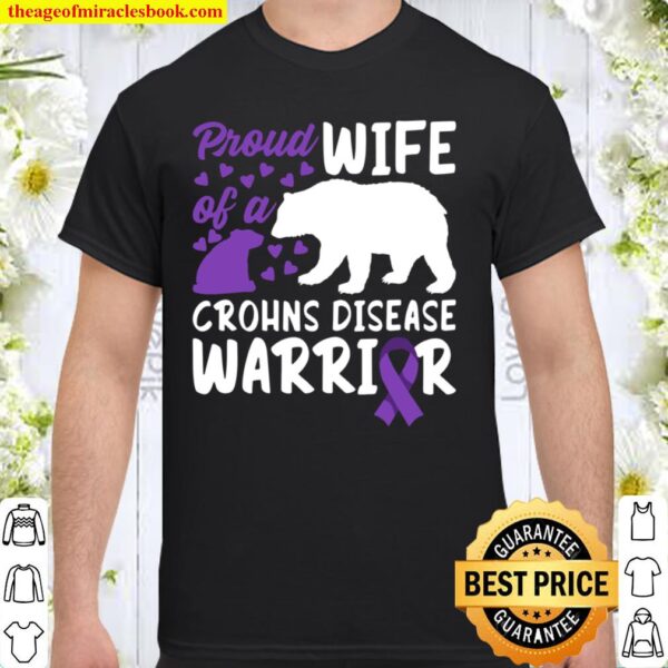 Brave I Wife I Crohns Ibd Awareness Ribbon _ Bear Shirt
