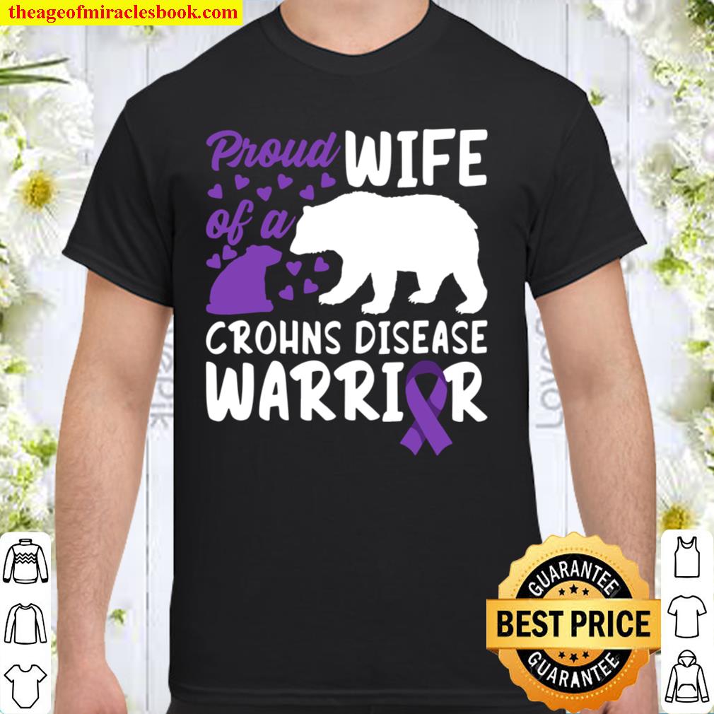 Brave I Wife I Crohns Ibd Awareness Ribbon & Bear limited Shirt, Hoodie, Long Sleeved, SweatShirt