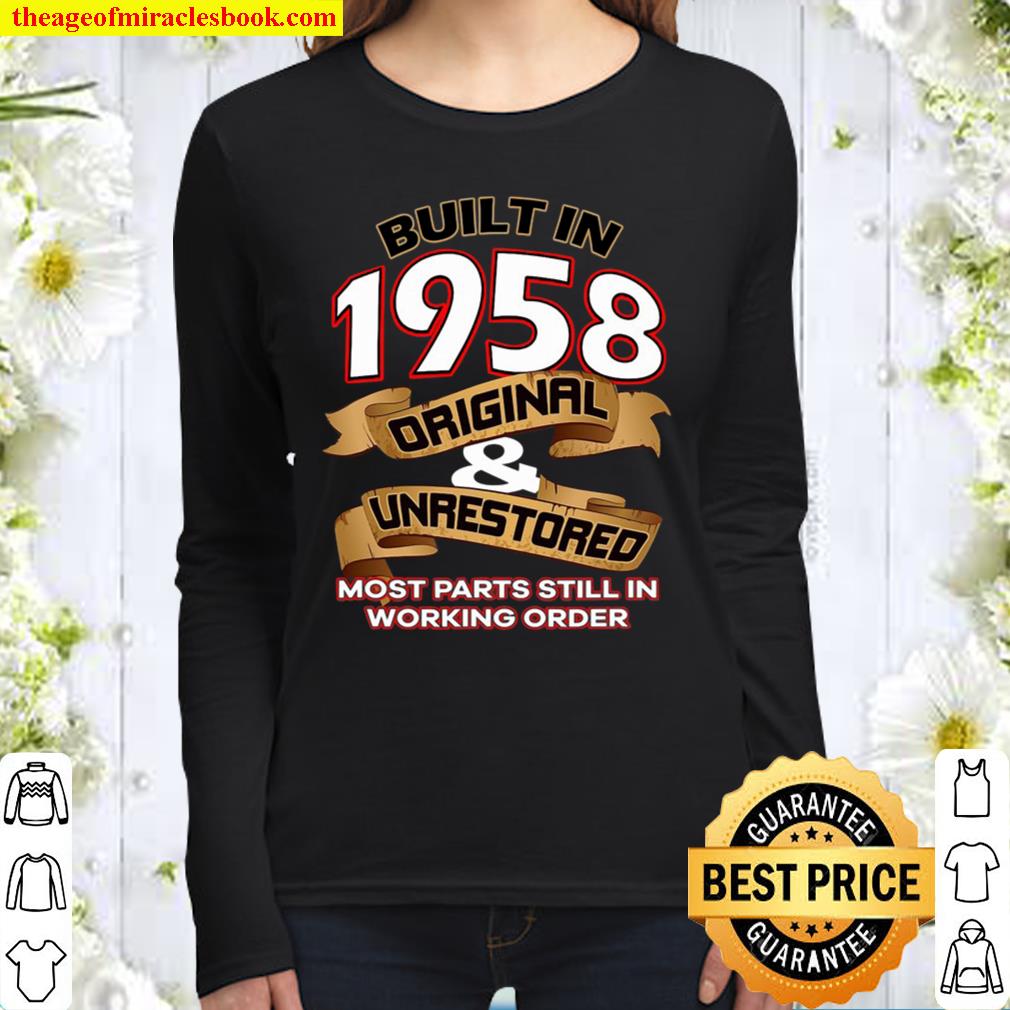 Built In 1958 Shirt – 63rd Birthday Gift Women Long Sleeved