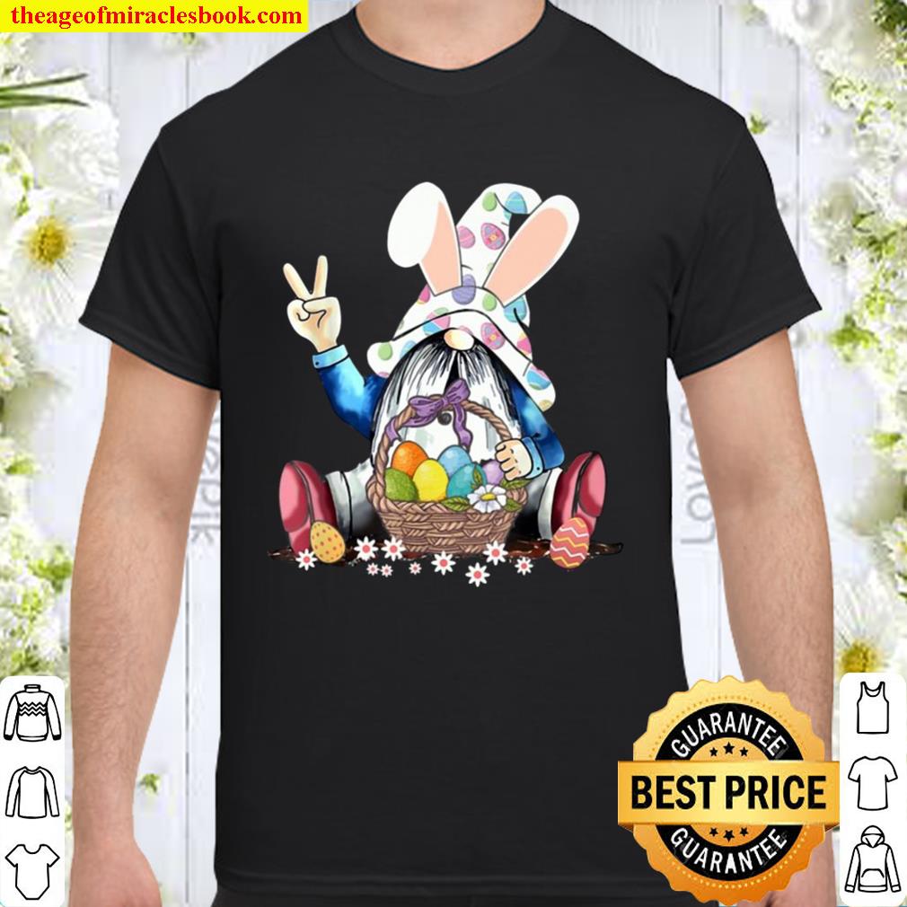 Bunny Gnome Hug Basket Easter Eggs Happy Easter Day hot Shirt, Hoodie, Long Sleeved, SweatShirt