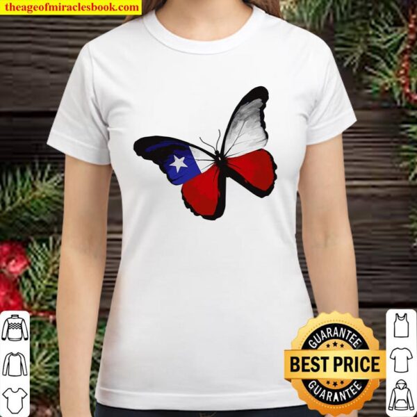 Butterfly American Flag Classic Women T-Shirt