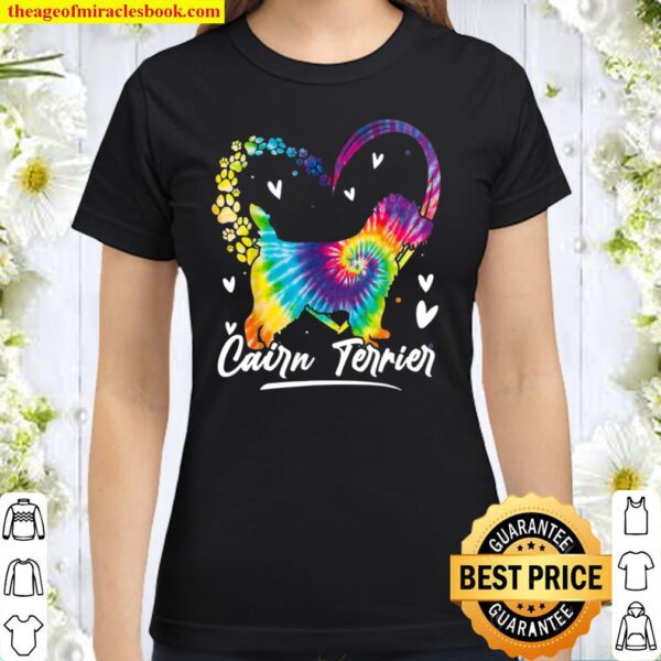 Cairn Terrier Tie Dye Rainbow Dog Classic Women T-Shirt