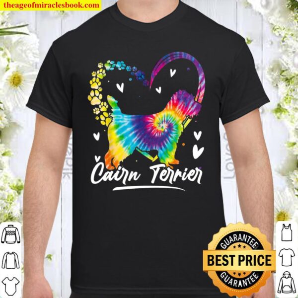 Cairn Terrier Tie Dye Rainbow Dog Shirt