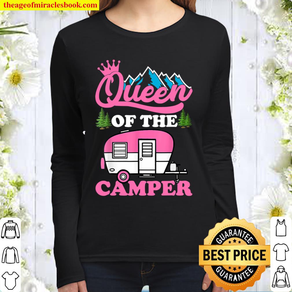 Camping Lover Queen Of The Camper Women Long Sleeved
