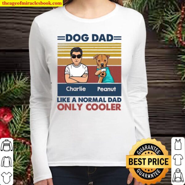 Cooler Dog Dad Retro Personalized Shirt Fathers Day Gift Dad Gift Best Women Long Sleeved