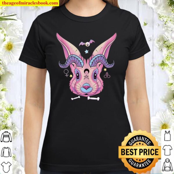 Creepy Satanic Bunny Occult Gothic Pentagram Rabbit Nu Goth Classic Women T-Shirt