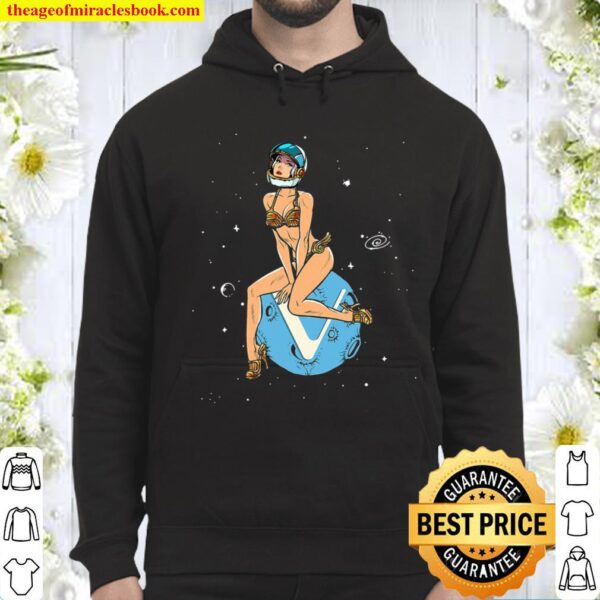Cryptocurrency Pin-Up Girl Hodling Vet Vechain Crypto Moon Hoodie