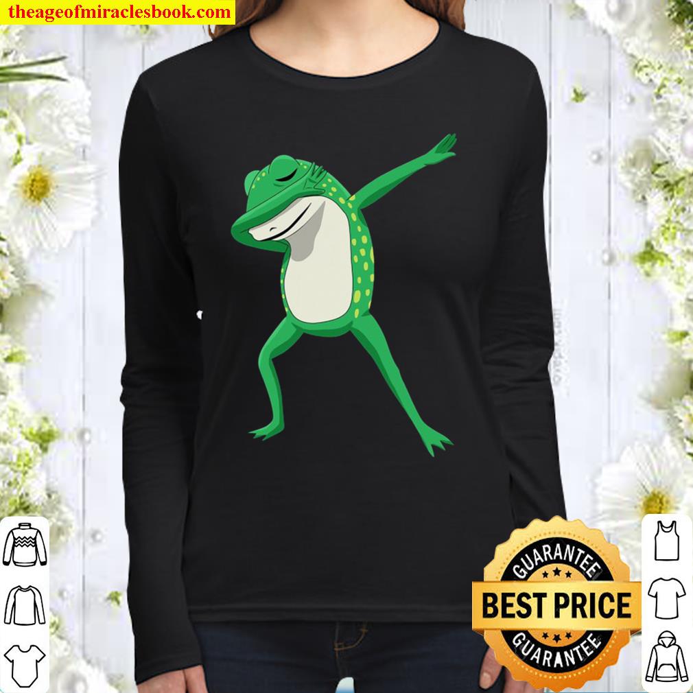 Dabbing Frog Toad Gift Frog Women Long Sleeved