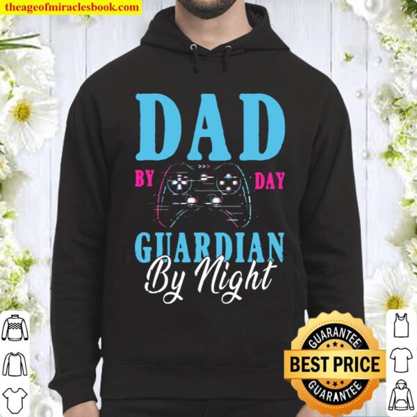 Dad By Day Guardian By Night Funny Controller Dad Father’s Day Retro V Hoodie