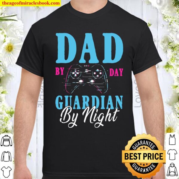 Dad By Day Guardian By Night Funny Controller Dad Father’s Day Retro V Shirt