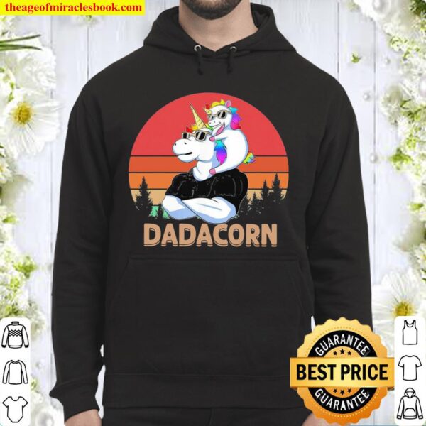 Dadacorn And Baby Unicorn Vintage Retro – Happy Father’s Day 2021 Hoodie