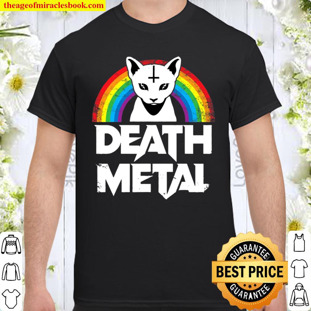 Death Metal Shirts Satanic Cat Rainbow Goth Heavy Metal shirt