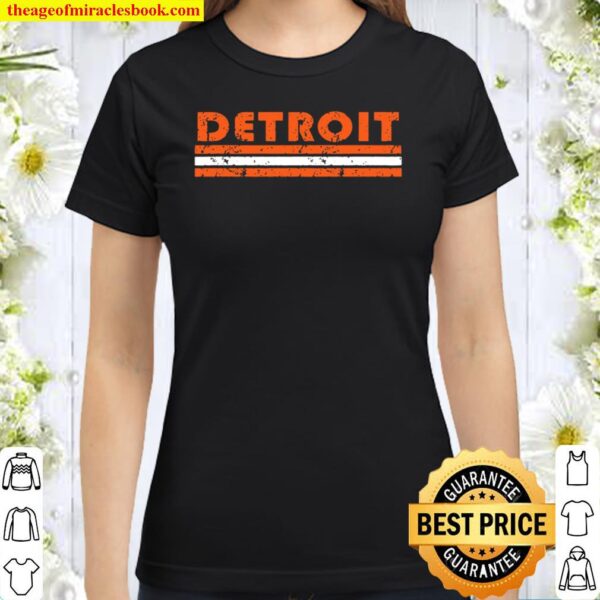 Detroit Michigan Retro Vintage Caps Classic Women T-Shirt