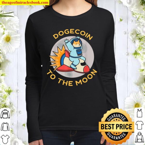 Dogecoin To The Moon Women Long Sleeved