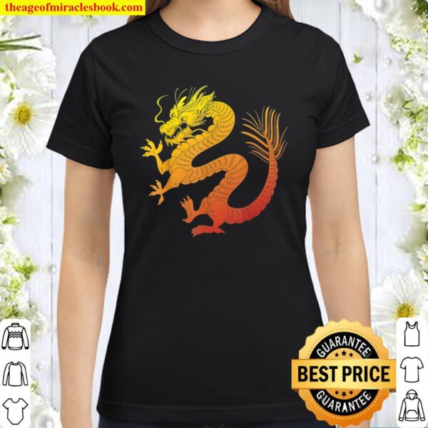 Fantasy Asian Dragon Japanese Traditional Artwork Classic Women T-Shirt