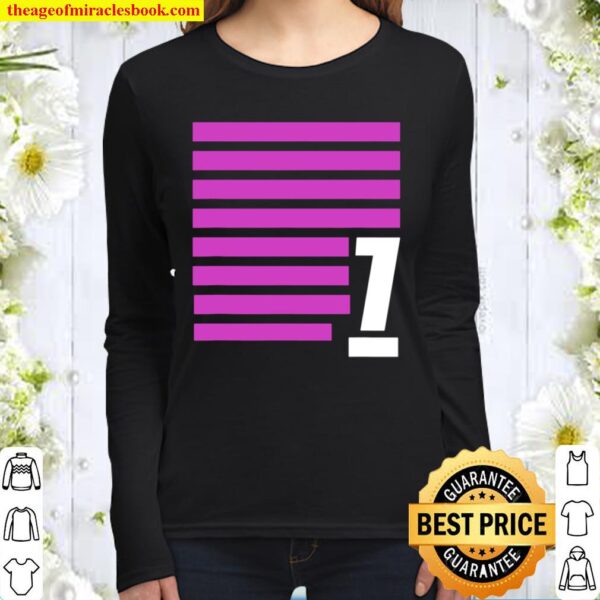 Favorite Number 7 Abstract Lines Biblical 7 Women Long Sleeved