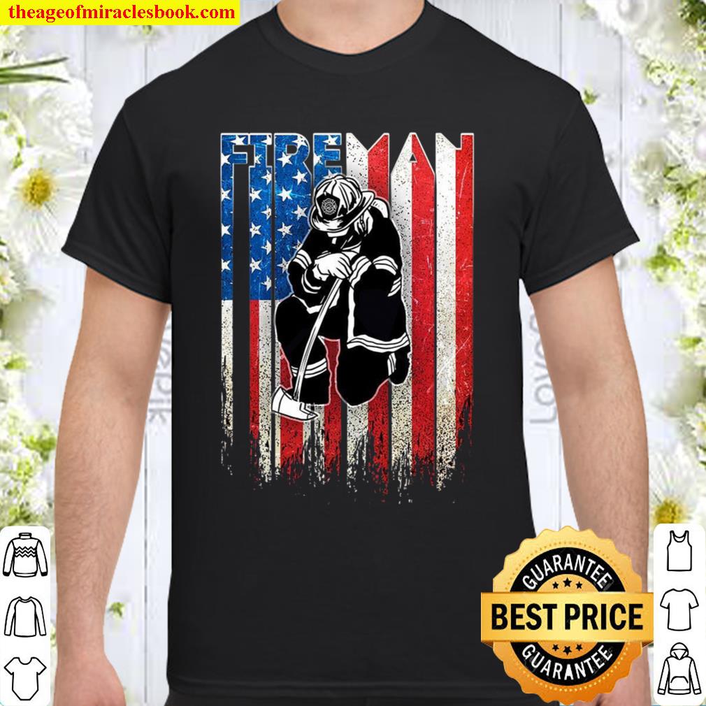 Fireman And American Flag Shirt