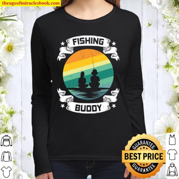 Fishing Buddy Father and Son Fly Fishing Women Long Sleeved