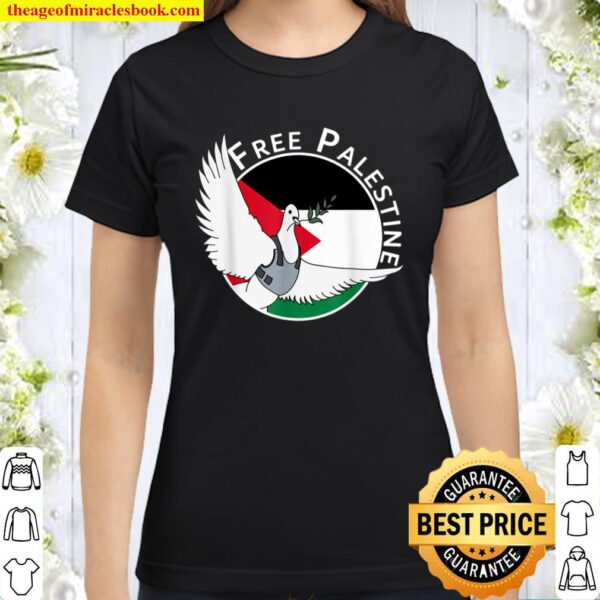 Free Palestine Pigeon in Body Armor Classic Women T-Shirt