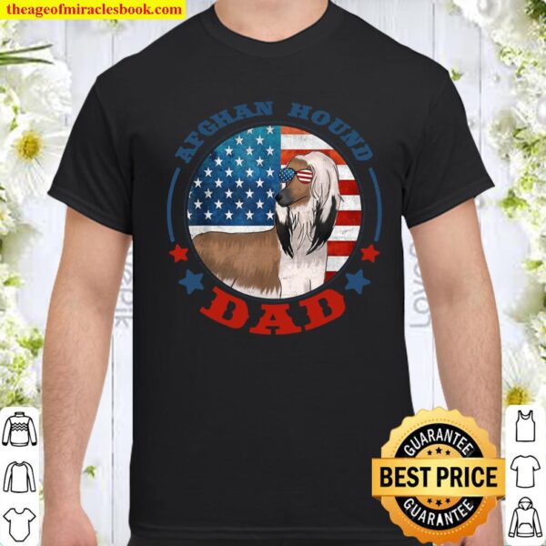 Funny Afghan Hound Dog Dad Patriotic USA Shirt