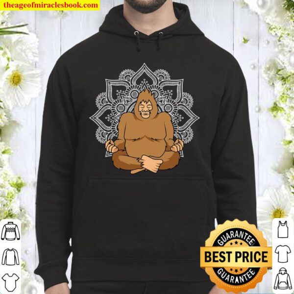 Funny Meditating Bigfoot Sasquatch Believer Mandala Lover Hoodie