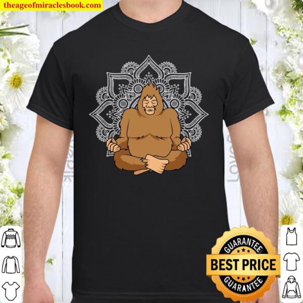 Funny Meditating Bigfoot Sasquatch Believer Mandala Lover Shirt