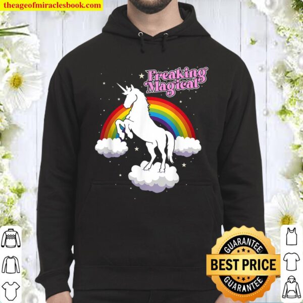 Funny Retro Freaking Magical Adult Unicorn Rainbow Party Hoodie