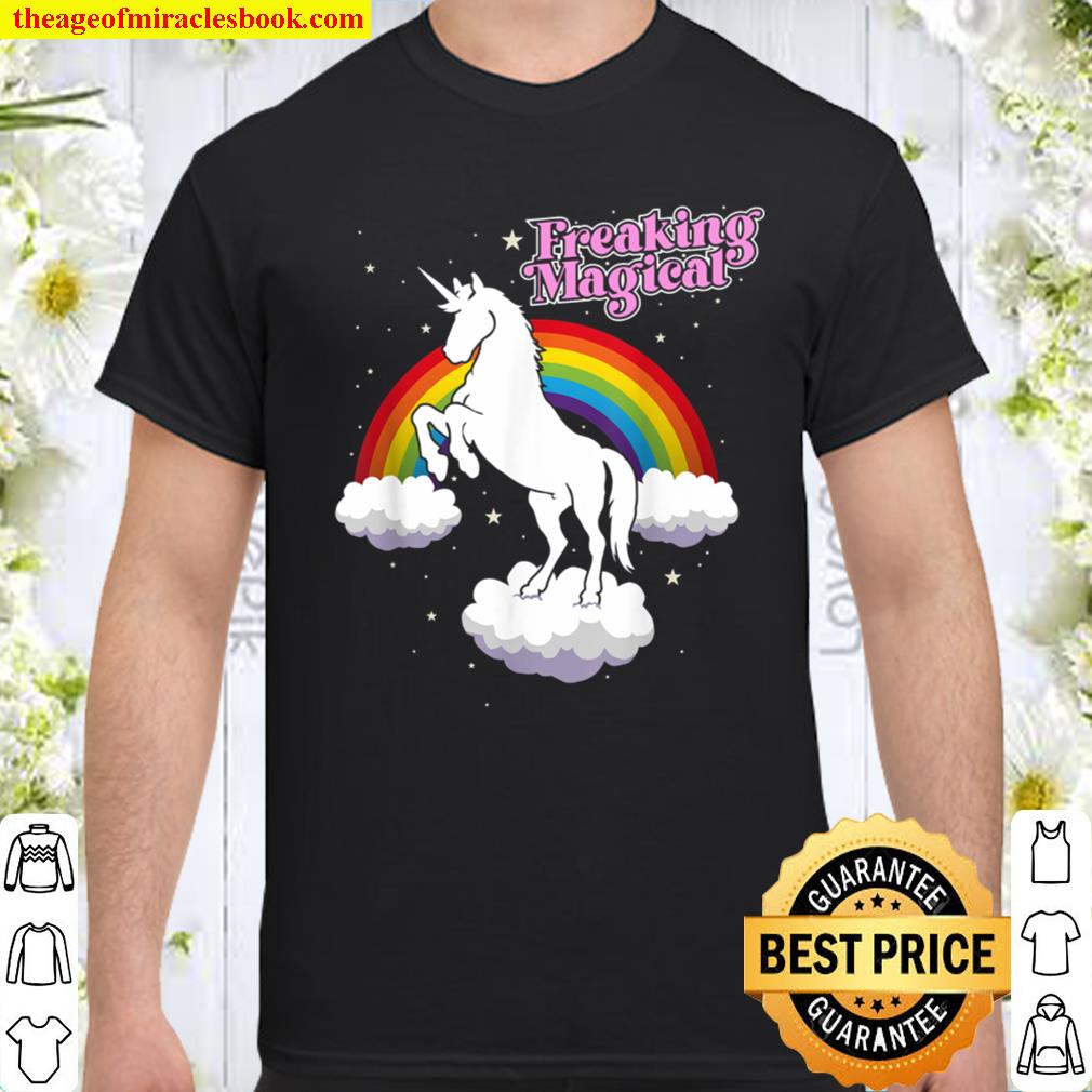 Funny Retro Freaking Magical Adult Unicorn Rainbow Party Shirt