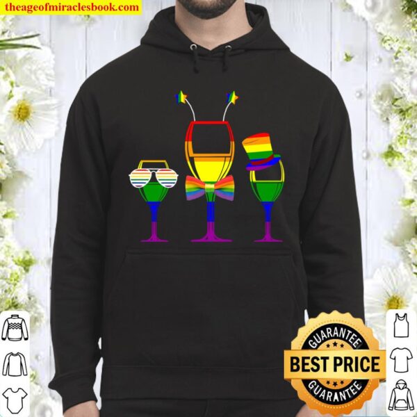 Gay Pride Rainbow Funny Gifts Wine Lovers LGBT Women Pullover Hoodie