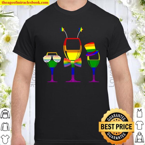 Gay Pride Rainbow Funny Gifts Wine Lovers LGBT Women Pullover Shirt