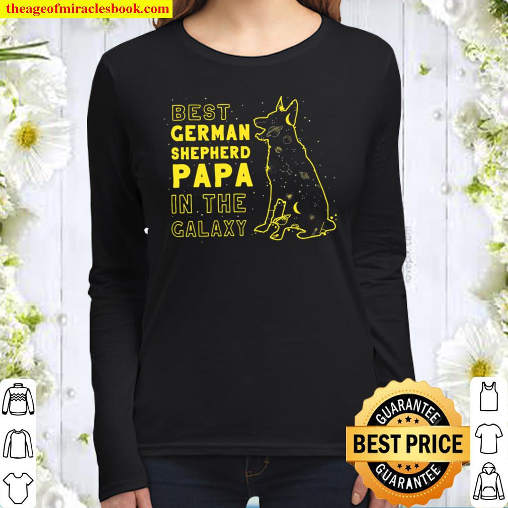 German Shepherd Papa In The Galaxy Women Long Sleeved