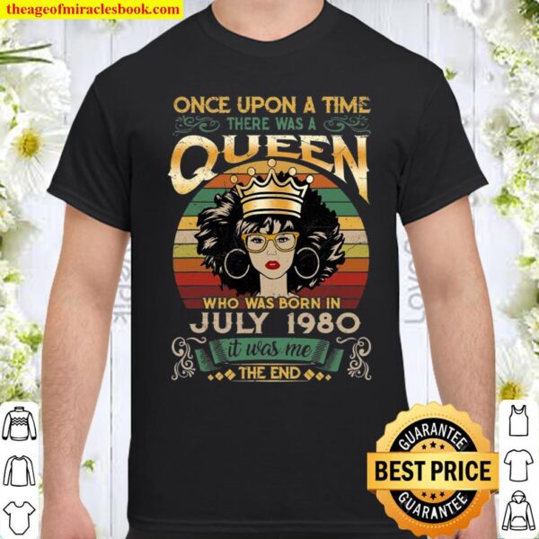 Girls 41St Birthday Queen July 1980 Shirt Queen Birthday Shirt