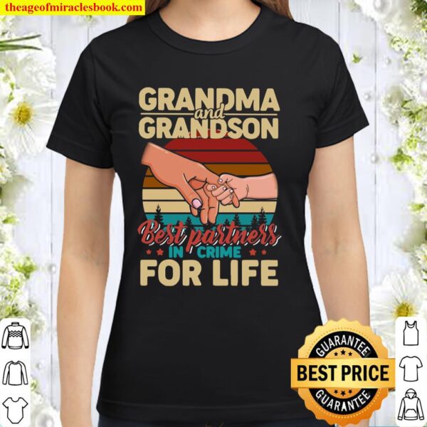 Grandma And Grandson Best Partners In Crime For Life Vintage Classic Women T-Shirt