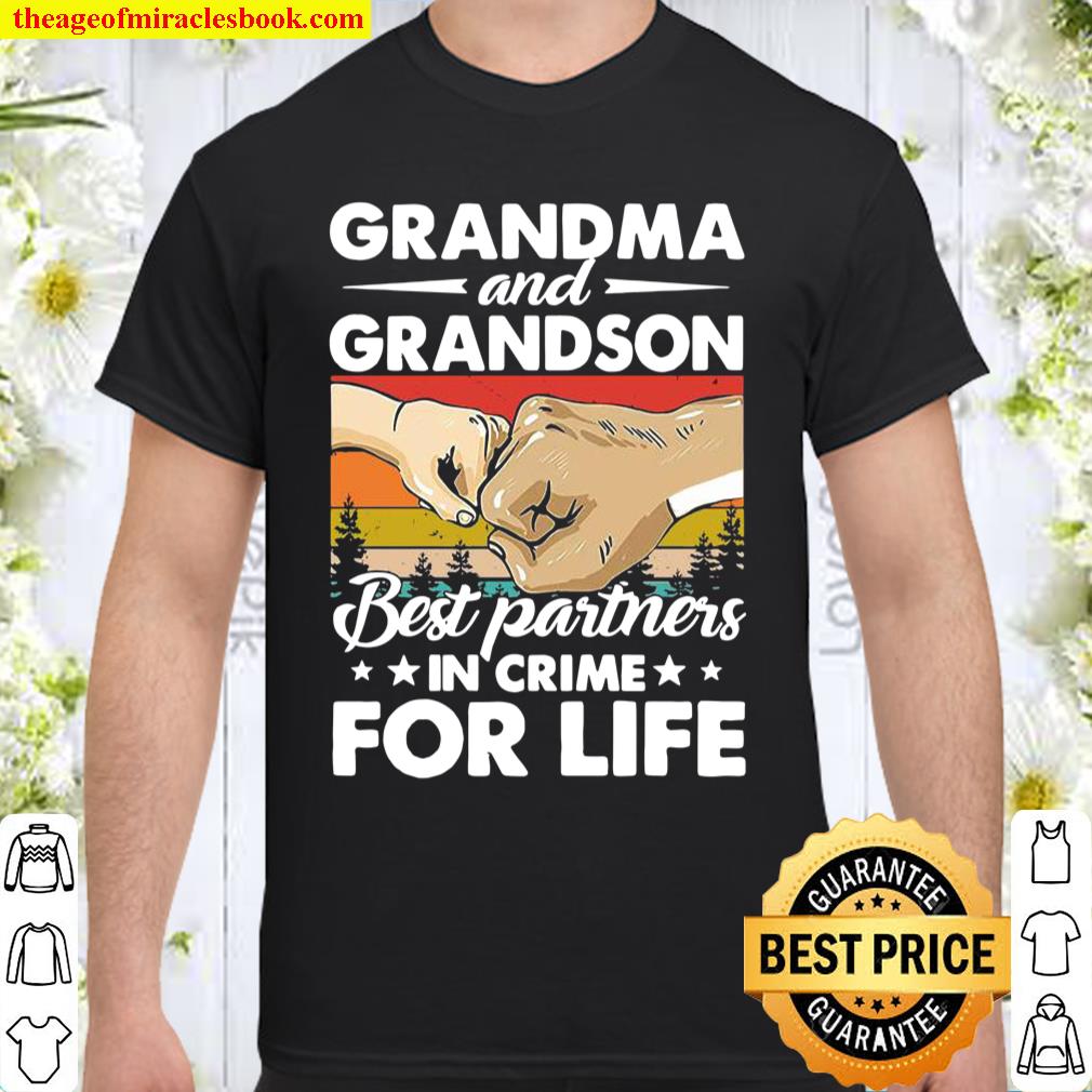 Grandma and grandson best partners in crime for life vintage shirt, hoodie, tank top, sweater